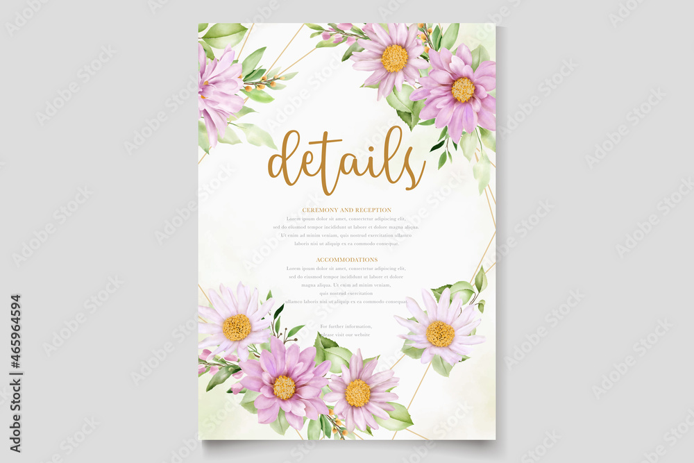 hand drawn daisy floral card set hand drawn daisy floral card set