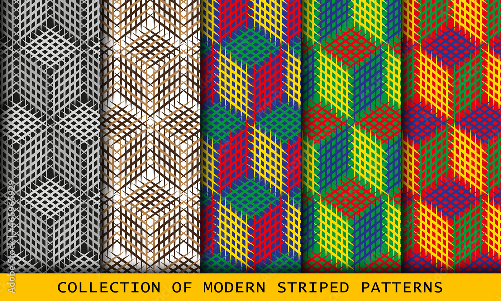 Cube Vector seamless patterns or Modern textures.