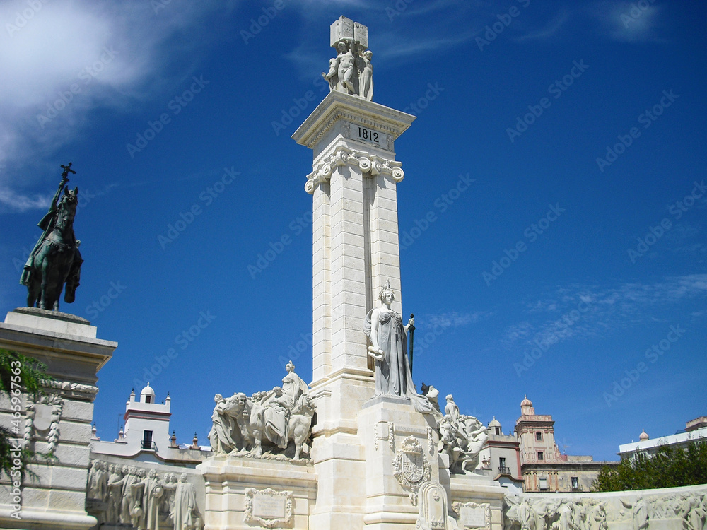 Cádiz (Spain). View of the Monument to the Constitution of 1812 in the city of Cádiz
