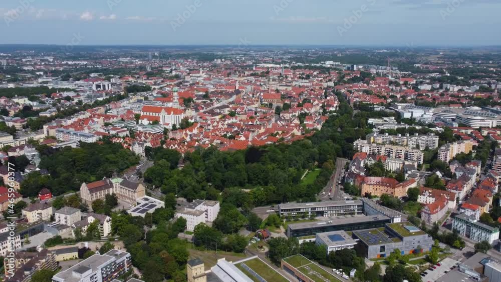 Aerial view of the city Augsburg in Germany, Bavaria on a sunny summer day. Aerial view of the city Augsburg in Germany, Bavaria on a sunny summer day.