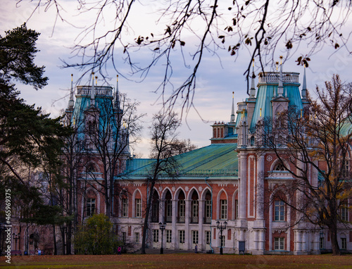 park complex in tsaritsyno golden autumn in sunny weather