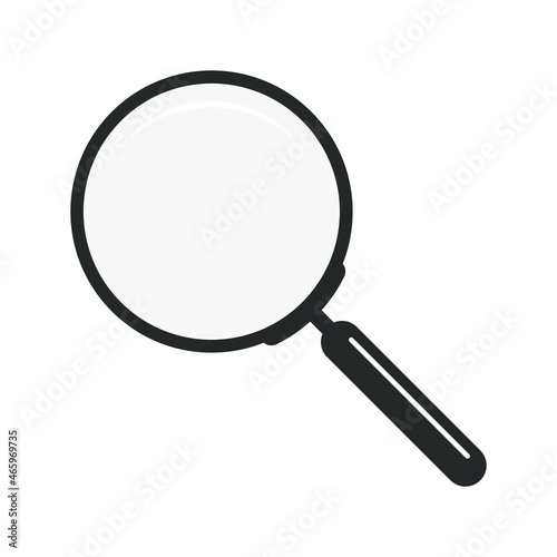 Magnifier black graphic icon. Loupe sign isolated on white background in flat design. Vector illustration