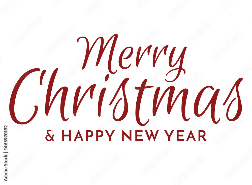 Merry Christmas and Happy New Year on white background. Text Calligraphic Lettering design card template. Creative typography for Holiday Greeting Gift Poster. Calligraphy Font style Banner. Merry Christmas and Happy New Year on white background. Text Calligraphic Lettering design card template. Creative typography for Holiday Greeting Gift Poster. Calligraphy Font style Banner.