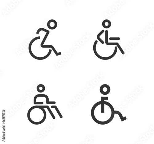 Disabled Handicap icon. Handicapped patient line icon. Disabled man outline vector icon