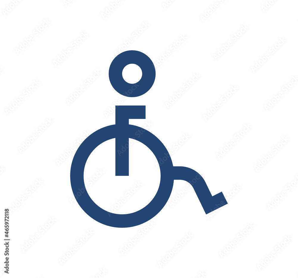 Disabled Handicap icon. Handicapped patient line icon. Disabled man outline vector icon Disabled Handicap icon. Handicapped patient line icon. Disabled man outline vector icon