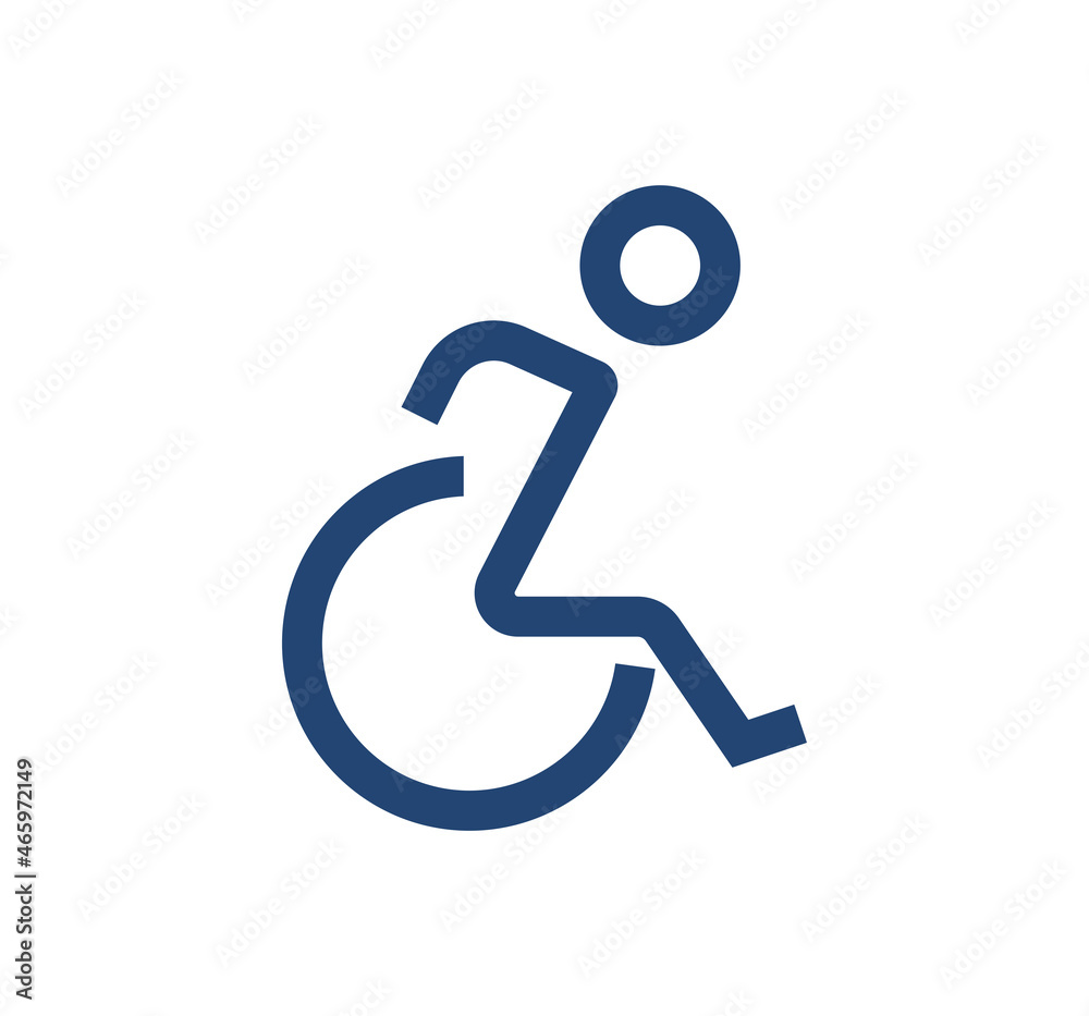 Disabled Handicap icon. Handicapped patient line icon. Disabled man outline vector icon Disabled Handicap icon. Handicapped patient line icon. Disabled man outline vector icon