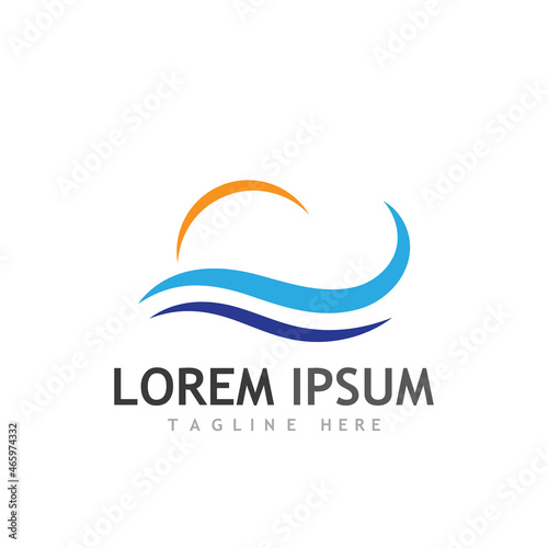 Water wave icon vector