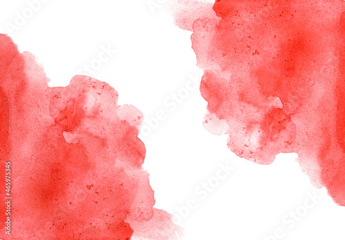 abstract watercolor hand drawn background with space, red color
