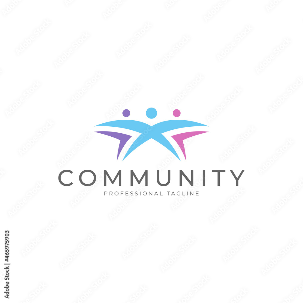 People human together family unity logo design