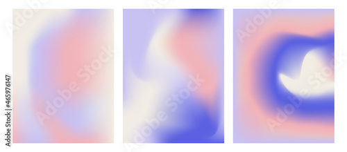 Set of abstract mesh gradients. Cute gradient backgrounds. Colored fluid graphic composition. Vibrant minimal hologram gradient. Editable vector.