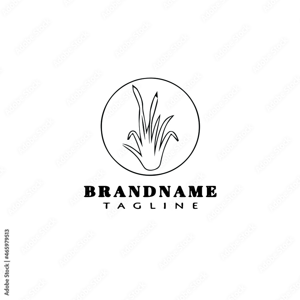 cattail cartoon logo design template icon style isolated vector illustration