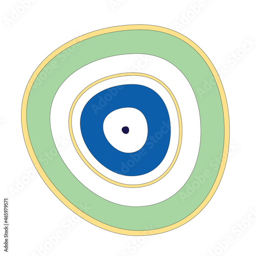 colorful evil eye vector - mint and blue colors