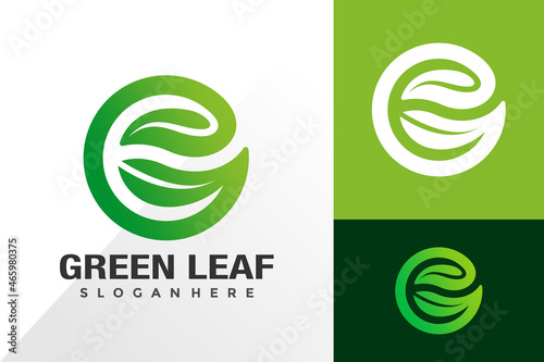 Letter g green leaf logo and icon design vector concept for template