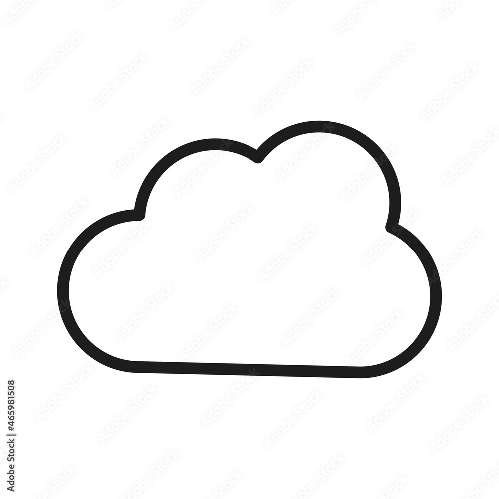 Cloud Outline Vector Icon. Illustration Of A Stroke Vector On A White Background. For App And Website Cloud Outline Vector Icon. Illustration Of A Stroke Vector On A White Background. For App And Website