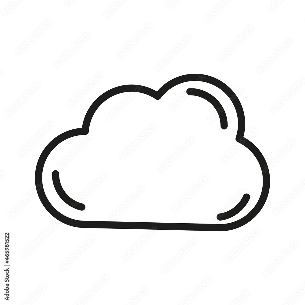 Cloud Outline Vector Icon. Illustration Of A Stroke Vector On A White Background. For App And Website Cloud Outline Vector Icon. Illustration Of A Stroke Vector On A White Background. For App And Website