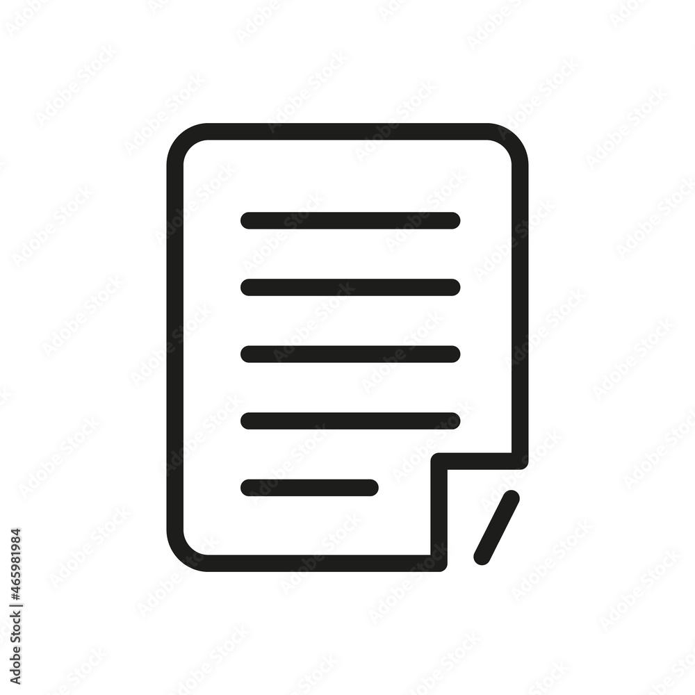 Document Outline Vector Icon. Illustration Of A Stroke Vector On A White Background. From App And Website. Document Outline Vector Icon. Illustration Of A Stroke Vector On A White Background. From App And Website.