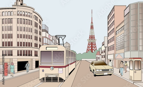 昭和30～40年代の東京の風景【東京タワー・路面電車・銀座】