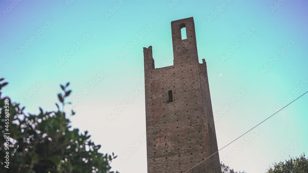 Dona Tower and Grimaldi Tower, the two Ancient Towers in Rovigo in Italy Dona Tower and Grimaldi Tower, the two Ancient Towers in Rovigo in Italy