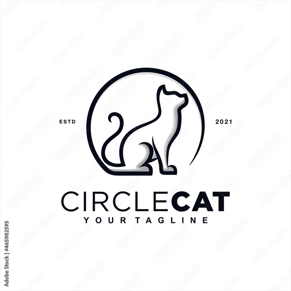Circle Cat Logo Design Vector Illustration Template Idea Circle Cat Logo Design Vector Illustration Template Idea