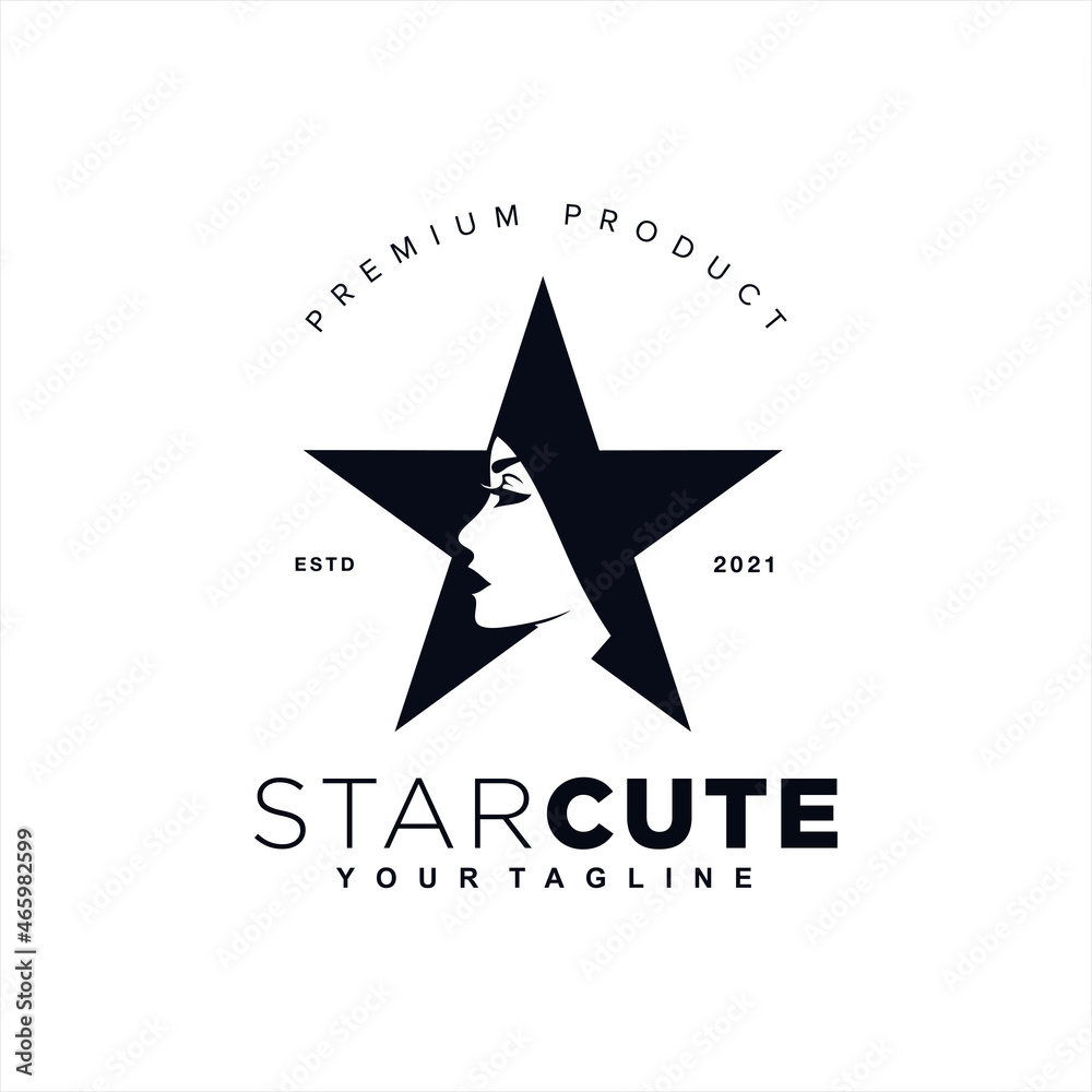 Fototapeta premium Star Women Logo Design Vector Illustration Template Idea