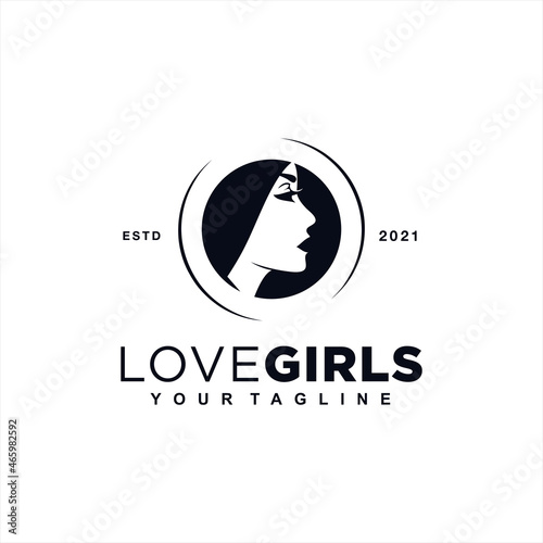 Beauty Girl Logo Design Vector Illustration Template Idea