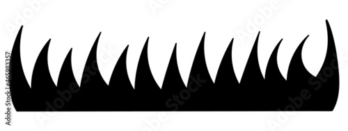 Grass. Silhouette. Dark thickets of bush. Gloomy vegetation. Vector illustration. Isolated white background. Idea for web design.