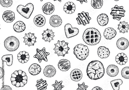Cookie set hand drawn illustration. Vector.	
