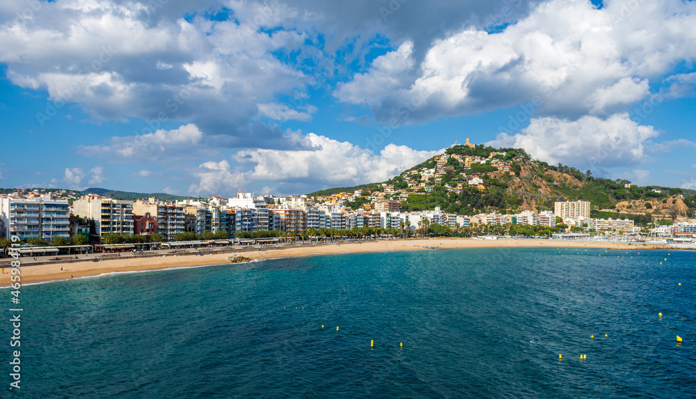 View of Blanes beach. Costa Brava, Catalonia, Spain
