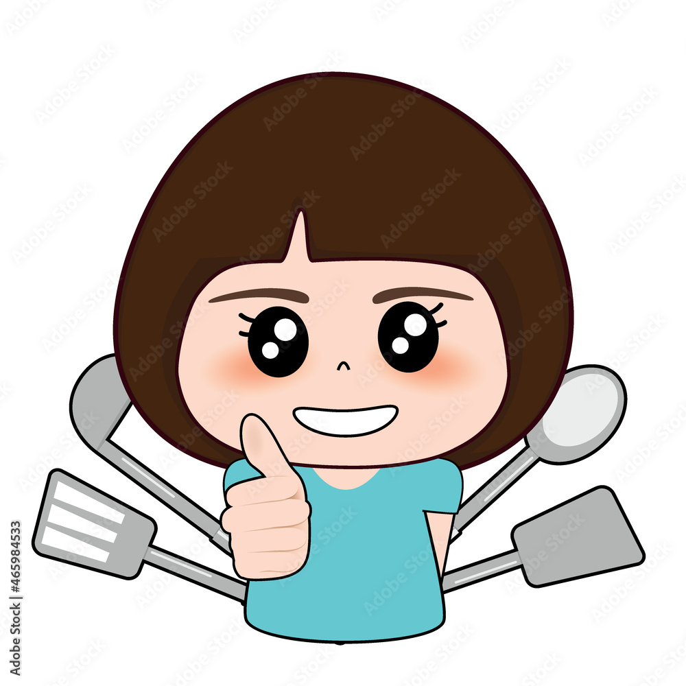 Smiling pretty woman showing thumbs up. Body language. I like that. Good job. Vector illustration