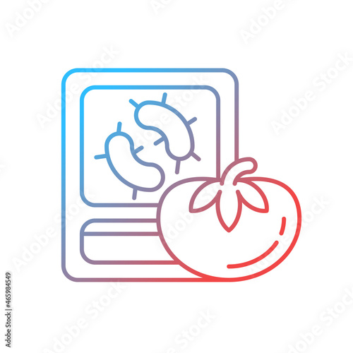 PCR food testing gradient linear vector icon. Human pathogen detection. Polymerase chain reaction method. Food analysis. Thin line color symbol. Modern style pictogram. Vector isolated outline drawing