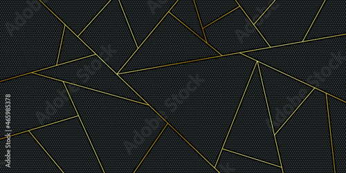 Dark black and Gold mosaic background. Modern dark abstract vector texture EPS 10