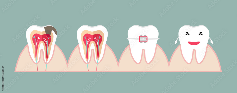 Human teeth. Dental care background. Vector illustration. Human teeth. Dental care background. Vector illustration.