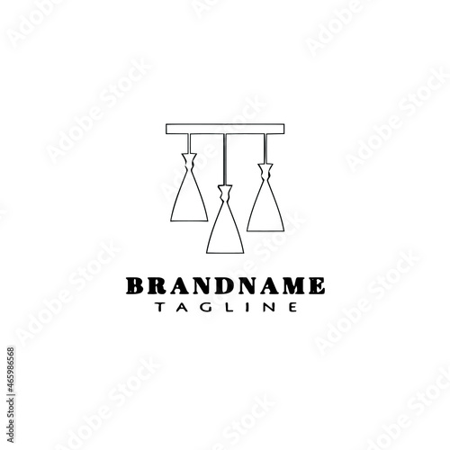 chandelier logo cartoon template icon simple black isolated vector illustration