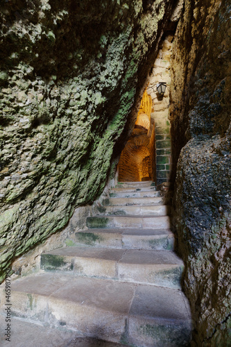 Troglodyte Church stairway built in cliff