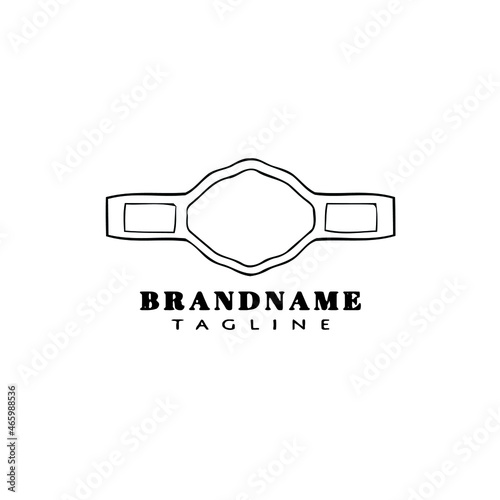 championship belt cute logo icon design template black isolated vector illustration