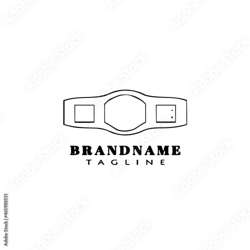 championship belt cartoon logo icon cute template black isolated vector illustration