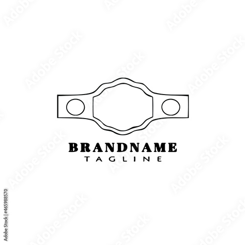 championship belt cartoon logo icon design cute black isolated vector illustration