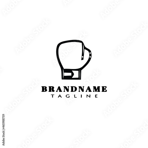 boxing glove cartoon logo icon design template black isolated vector illustration