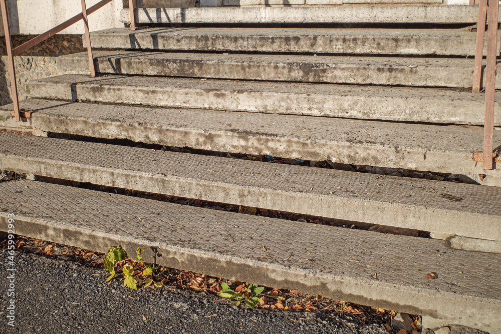 The steps of the porch of a residential building close-up The steps of the porch of a residential building close-up