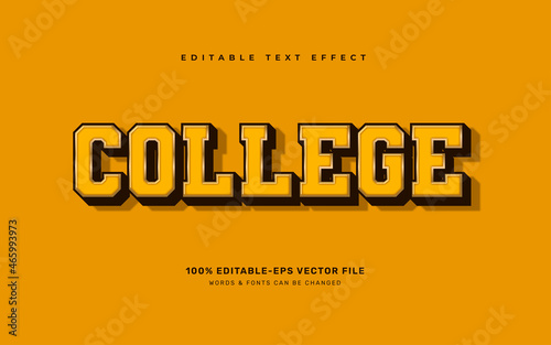 College vintage text effect