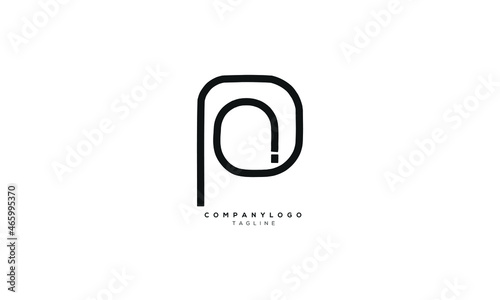 IP, PI, Abstract initial monogram letter alphabet logo design