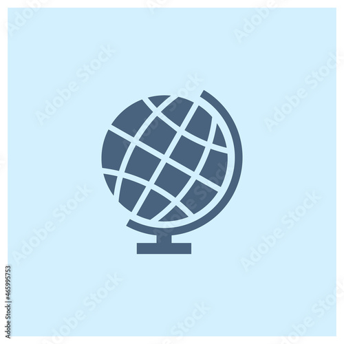 Flat icon of globe sign