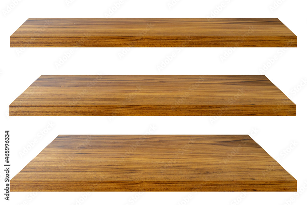3-tier shelf, natural teak material. as furniture for decoration with clipping path 3-tier shelf, natural teak material. as furniture for decoration with clipping path