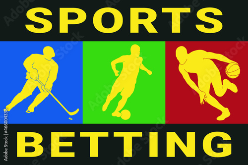 Sports betting illustration football hockey basketball