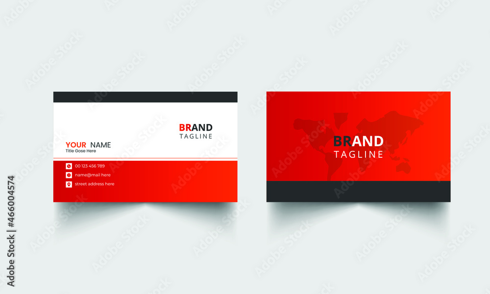 red and black and white corporate business card, name card template simple clean layout design template , red and black and white corporate business card, name card template simple clean layout design template ,