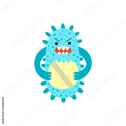 Antimicrobial resistance. Microbe or bacteria eat antibiotic