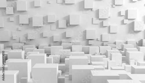 Abstract 3d background made of white cubes