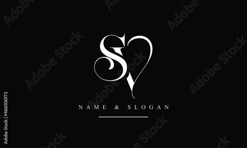 SV, VS, S, V abstract letters logo monogram