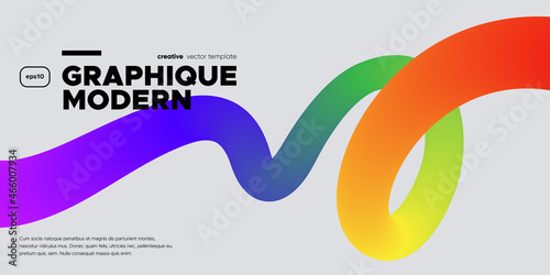 Wavy shape with Rainbow colors. Vector illustration. photo