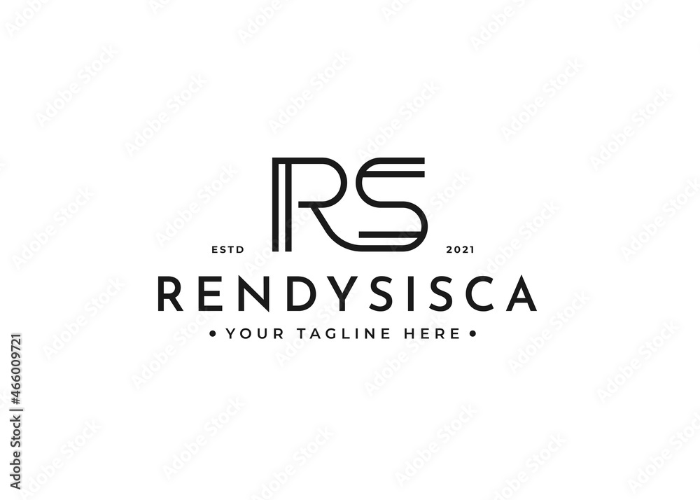 Minimalist Letter R S logo design for personal brand or company